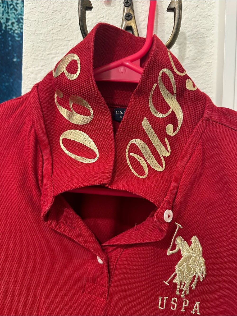 U.S. Polo Assn. Red Polo with Embroidered Logo - Picture 5 of 7
